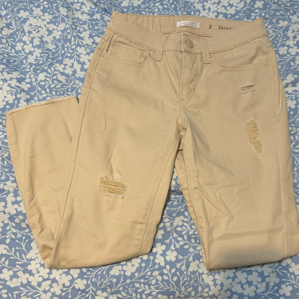 LC Lauren Conrad Pink Skinny Capri (Size: 2)